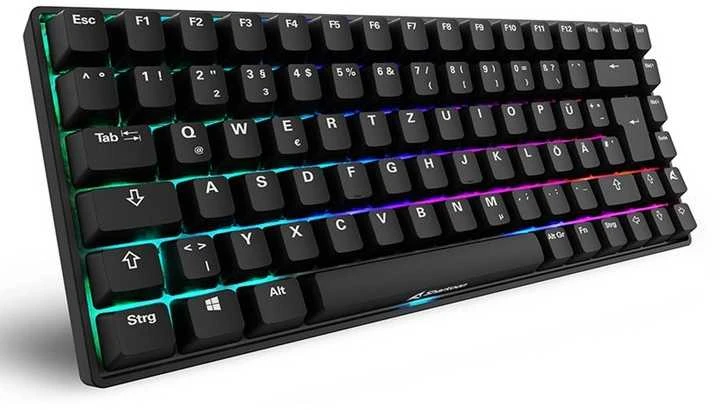 Sharkoon SKILLER SGK50 S3 PBT, Gaming-klaviatūra - juodas, DE-išdėstymas, Gateron G Pro 3.0 Geltona