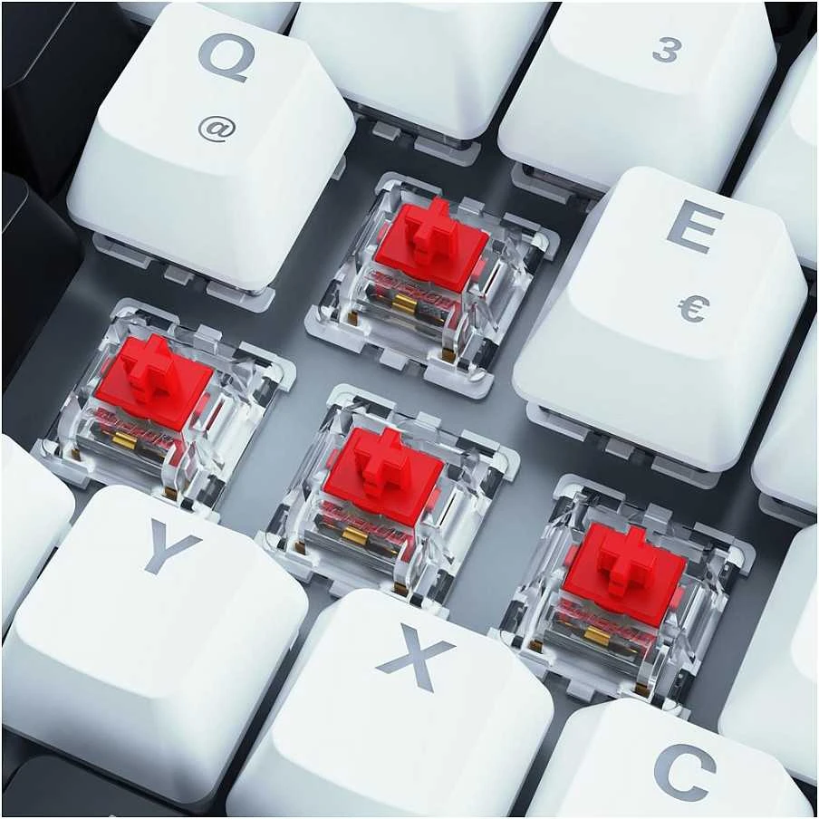 Sharkoon SKILLER SGK50 S3, Gaming-klaviatūra - baltas, DE-išdėstymas, Gateron Raudona