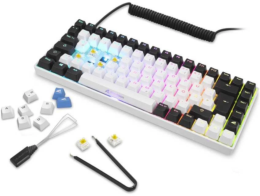 Sharkoon SKILLER SGK50 S3, Gaming-klaviatūra - baltas, DE-išdėstymas, Gateron Raudona