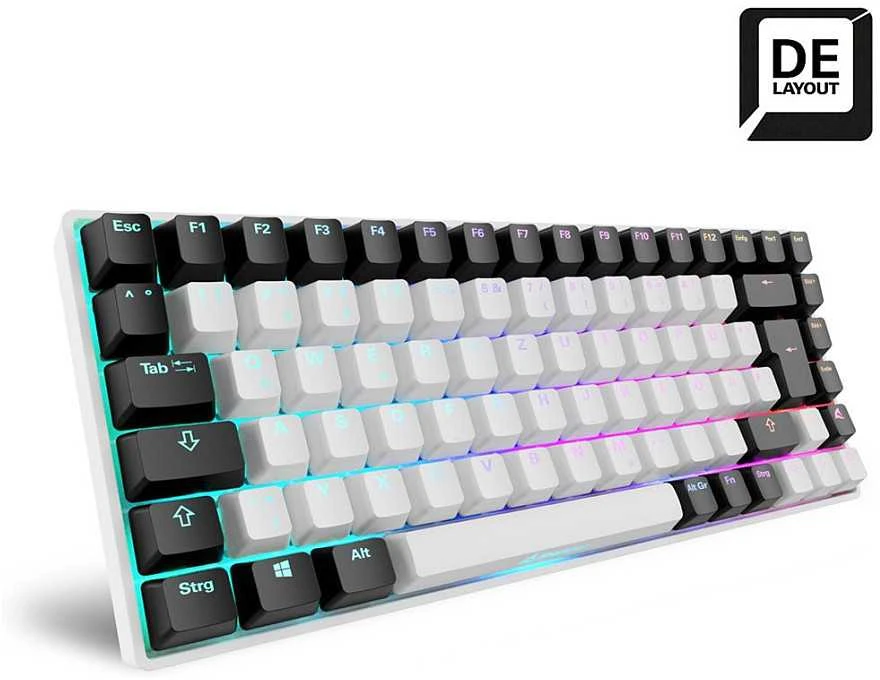 Sharkoon SKILLER SGK50 S3, Gaming-klaviatūra - baltas, DE-išdėstymas, Gateron Raudona