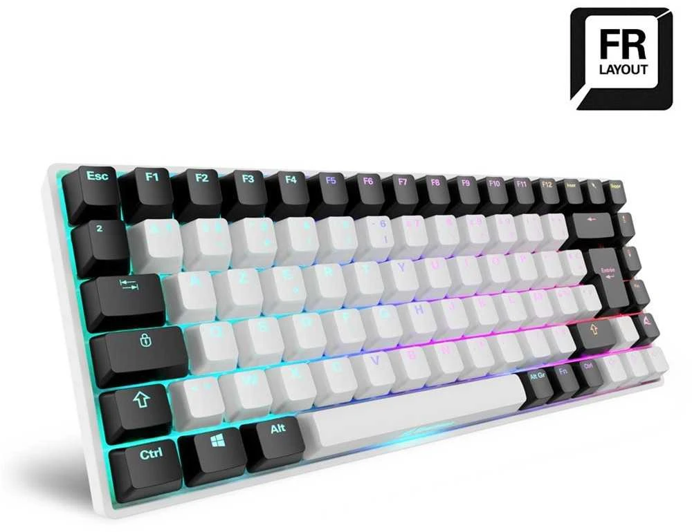 Sharkoon SKILLER SGK50 S3, Gaming-klaviatūra - baltas, FR-išdėstymas, Gateron Geltona