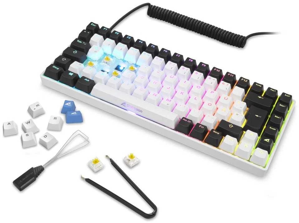 Klaviatūra Sharkoon SKILLER SGK50 S3 WHT/GAT Geltonas
