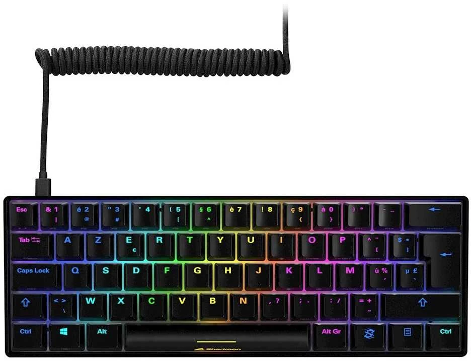 Klaviatūra Sharkoon SKILLER SGK50 S4 (juodas. FR-išdėstymas. Kailh Raudona)
