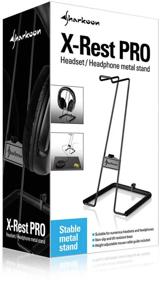 Ausinių stovas Sharkoon X-Rest PRO, Juodas