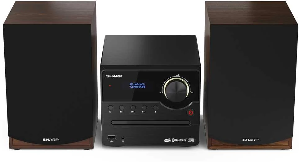Muzikinis centras Sharp | Hi-Fi Micro System | XL-B517D(BR) | Brown | USB port | AUX in | Bluetooth | CD grotuvas | FM radio | Belaidė jungtis