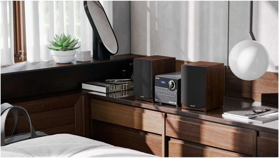 Muzikinis centras Sharp | Hi-Fi Micro System | XL-B517D(BR) | Brown | USB port | AUX in | Bluetooth | CD grotuvas | FM radio | Belaidė jungtis