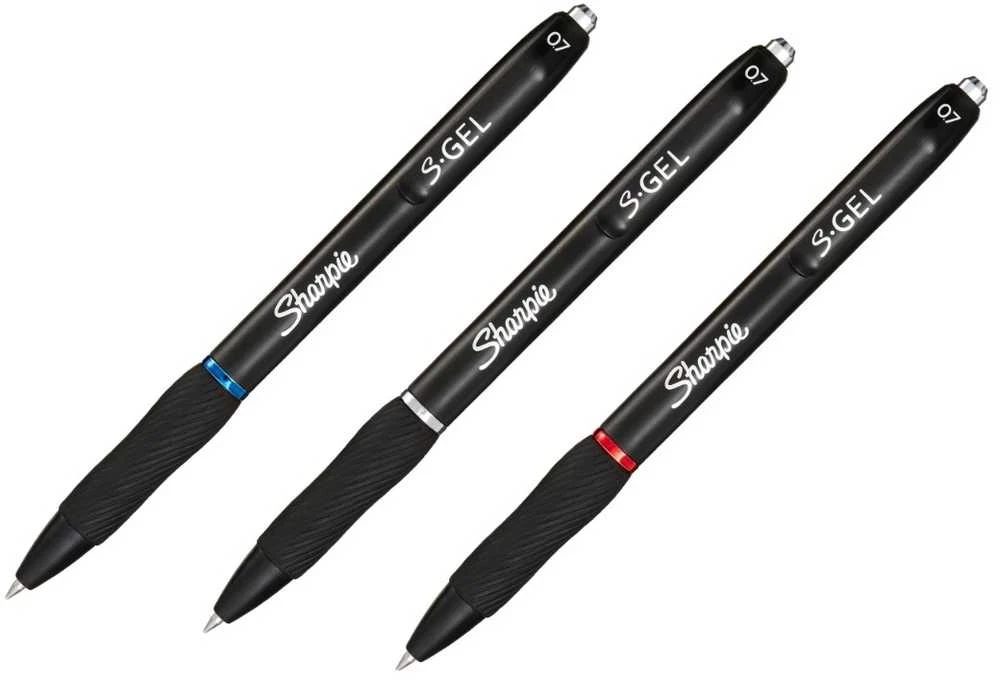 Irwin Rašiklis „Sharpie S-GEL", mėl./juod./raud., blist., 3 vnt.