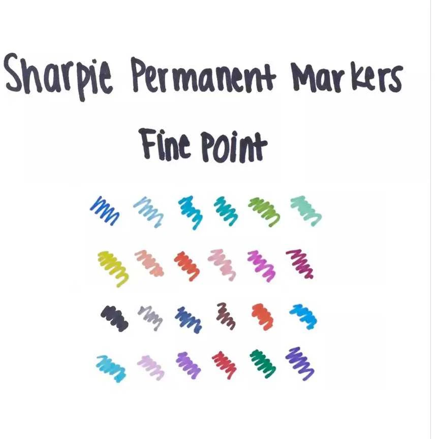 Sharpie Fine Marker permanentinis 0,9mm 12 vnt Juodas