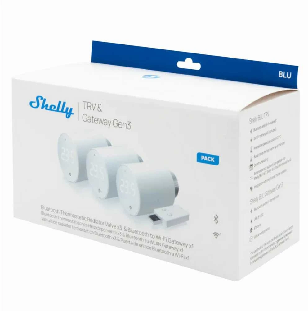 „Shelly WiFi“ / „BLU TRV“ (3 įrenginiai su centriniu įrenginiu)