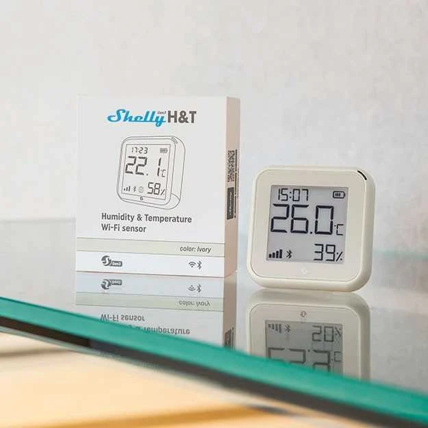 Shelly H&T GEN3 Wifi temperatūros ir drėgmės sensorius IVORY