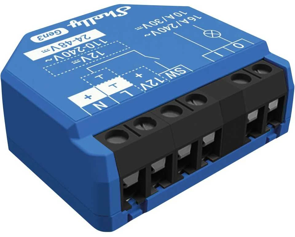Shelly 1 Gen3 1 kanalo relė 16A (Wifi, Bluetooth)
