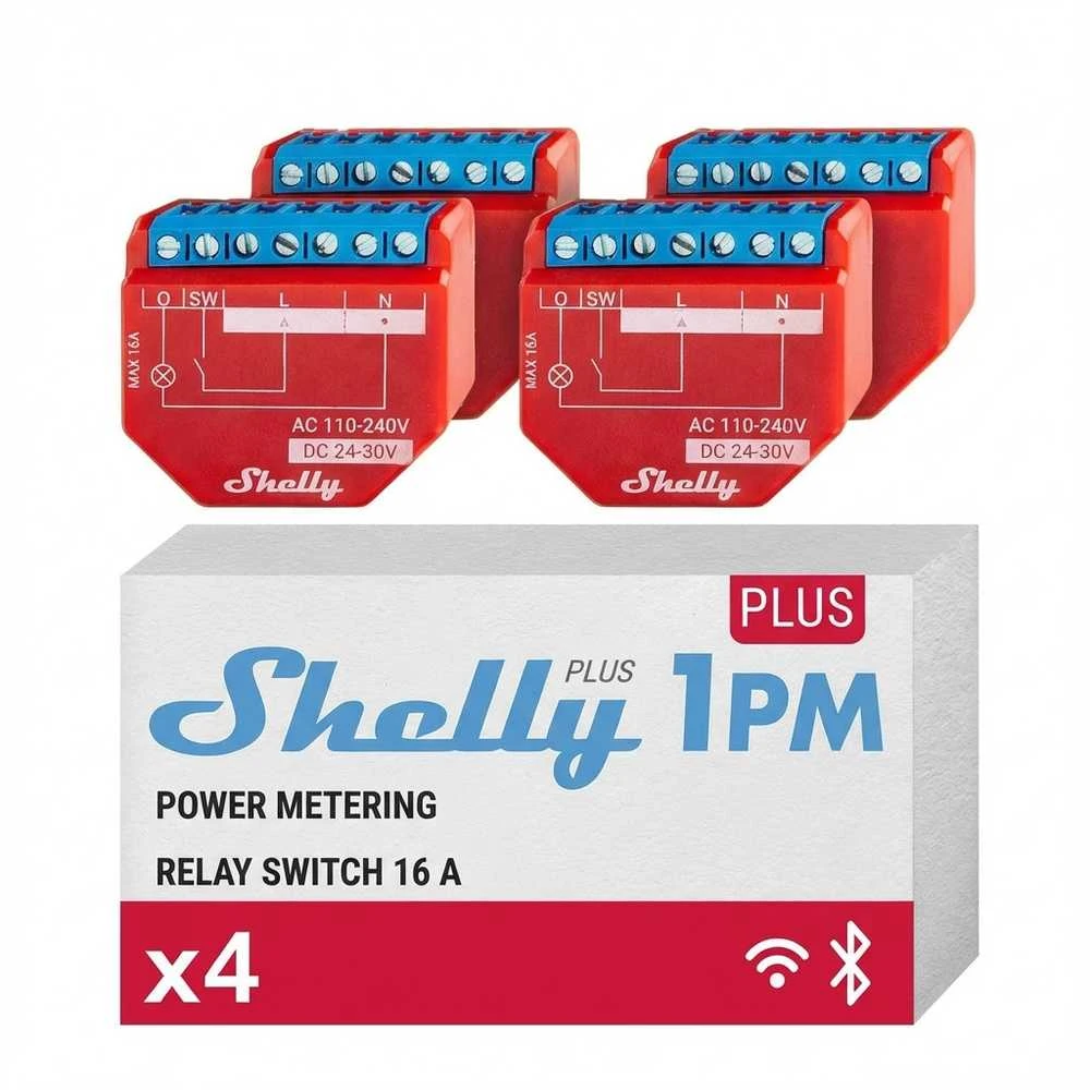 Shelly 1PM Gen4 4 vnt. pakuotė