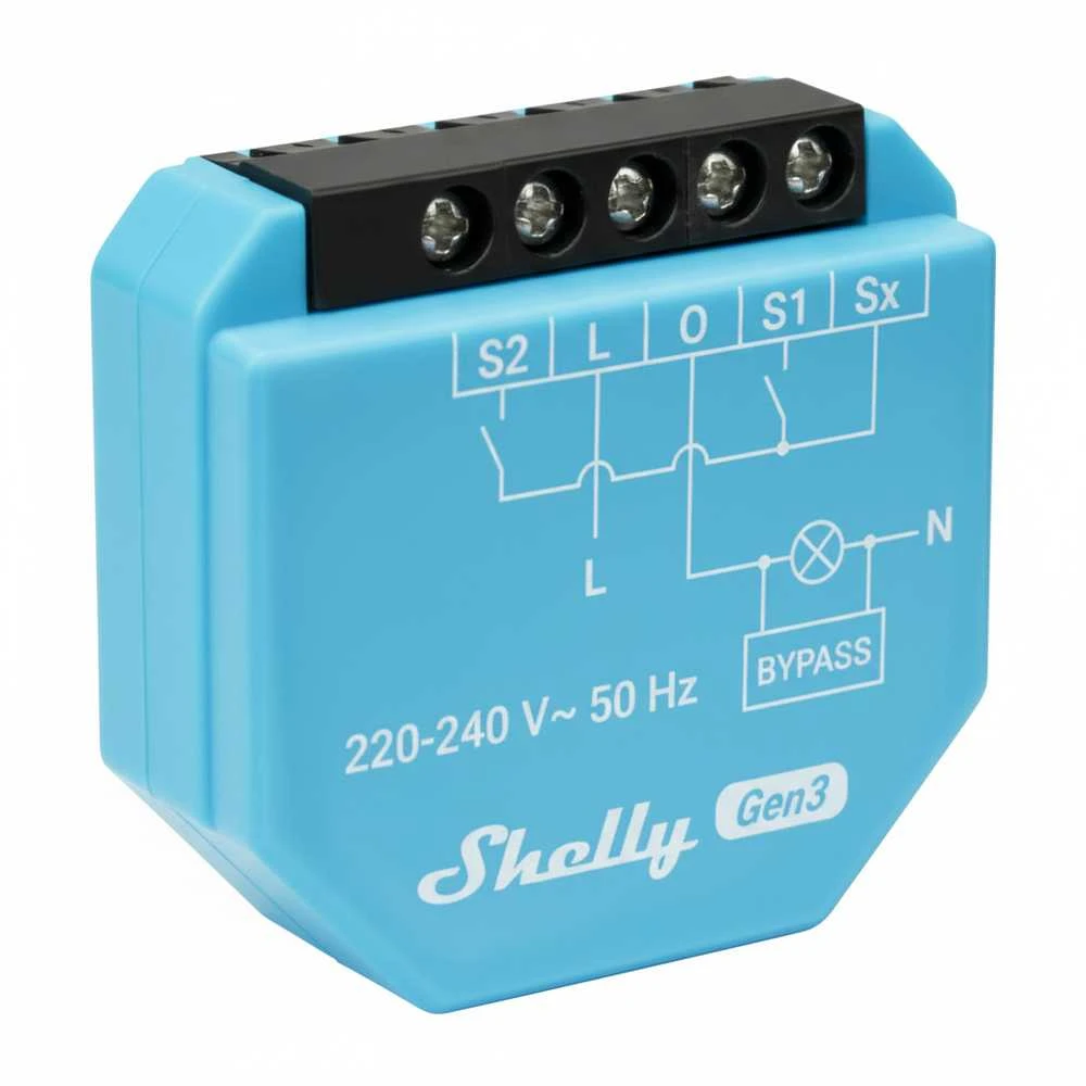 Shelly 2L Gen3 2 kanalų relė veikianti be nulio
