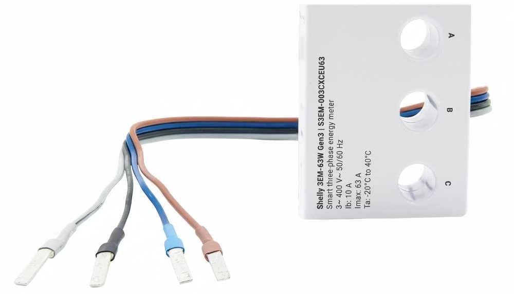 Shelly 3EM-63W Gen3 elektros sąnaudų skaitiklis