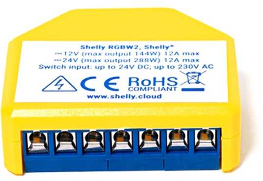 Wi-Fi valdiklis LED juostelėms Shelly RGBW2 x2