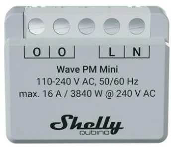 Shelly Qubino Wave PM Mini Z-Wave® išmanusis energijos skaitiklis, 1 kanalo, 16 A.