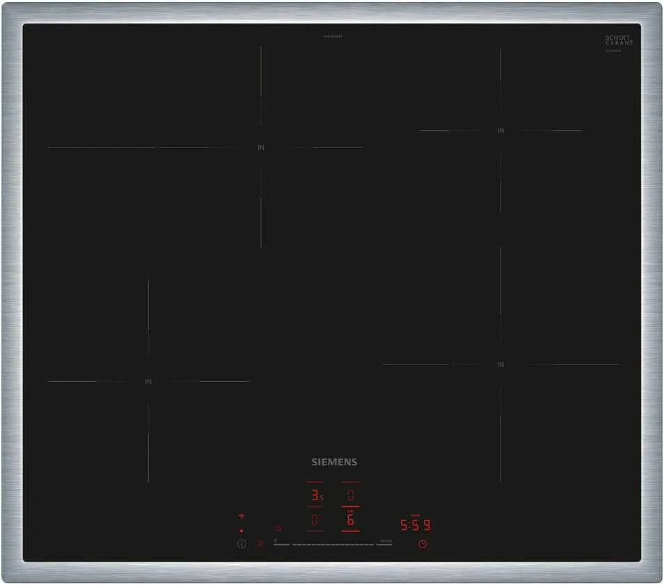 Kaitlentė Płyta grzewcza Siemens EH645HFB1E independent hob (juodas/stainless steel, 60 cm, Home Connect)