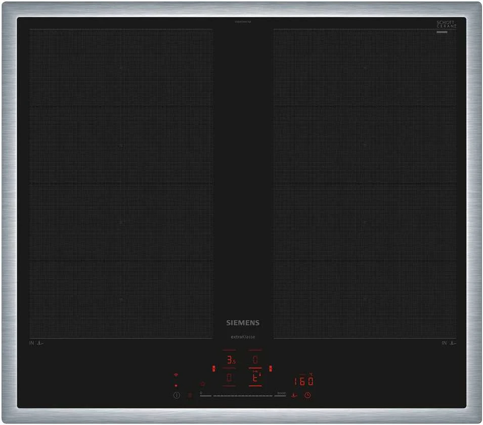 Kaitlentė Płyta grzewcza Siemens Siemens EX645HXC1E iQ700, independent hob (juodas/stainless steel, 60 cm, Home Connect)