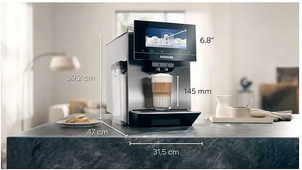Slėginis kavos aparatas Siemens Siemens TQ903D03 EQ.900, pilnai automatinis (stainless steel/juodas)