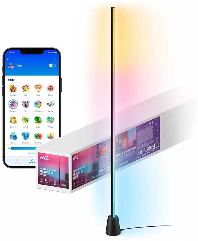 Wiz Gradientinis toršeras RGB „Bluetooth“ Matter juodas - Vieda lampa 929004732801 (8719514865273)