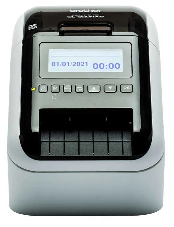 Etiketės spausdintuvas - Brother QL-820NWBc Professional Label Spausdintuvas, 110 labels/min, Juodas/Raudona