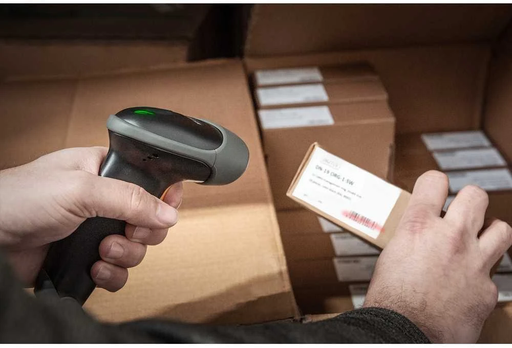 Assmann elektroninis DIGITUS 2D Bluetooth brūkšninių kodų skaitytuvas 200 nuskaitymo per sek. su laikikliu