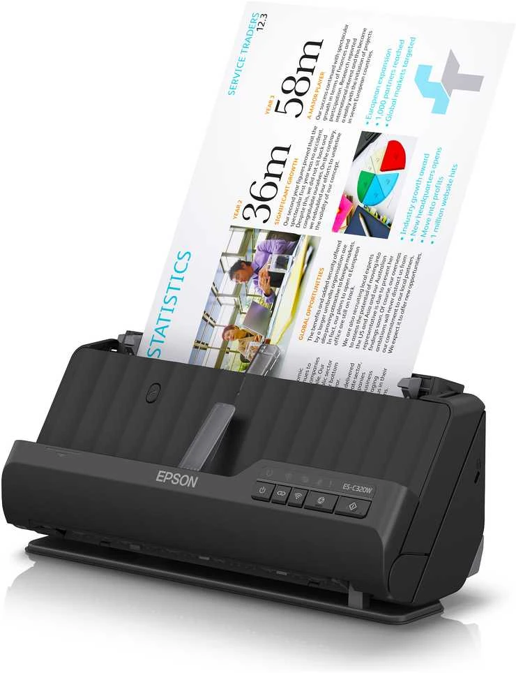 Skeneris Epson | Kompaktiškas Wi-Fi skaitytuvas | ES-C320W | Lakštinis | Bevielis