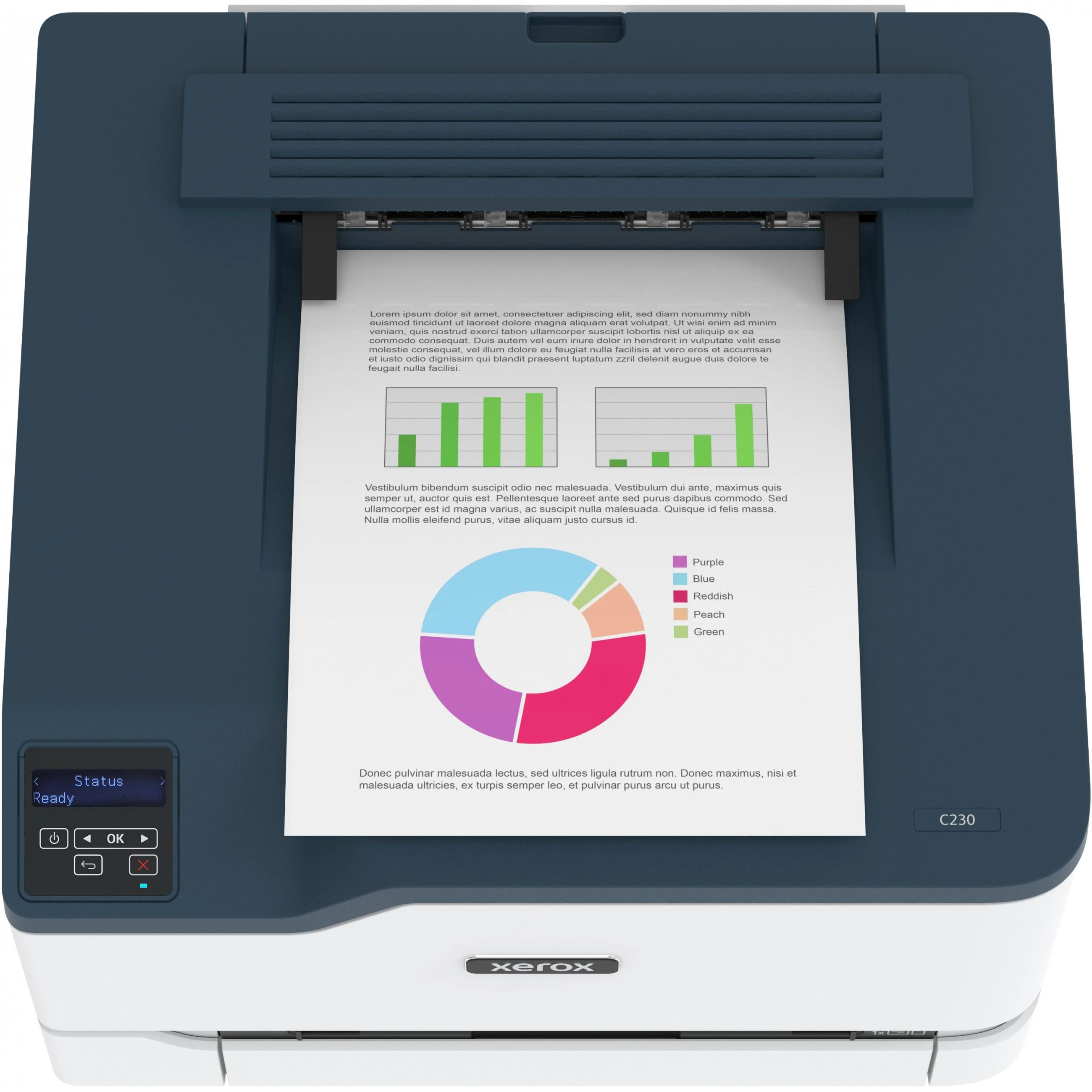 Xerox C230 A4 spalvotas spausdintuvas, 22 psl./min. Dvipusis, tinklas, wifi, USB, 250 psl.