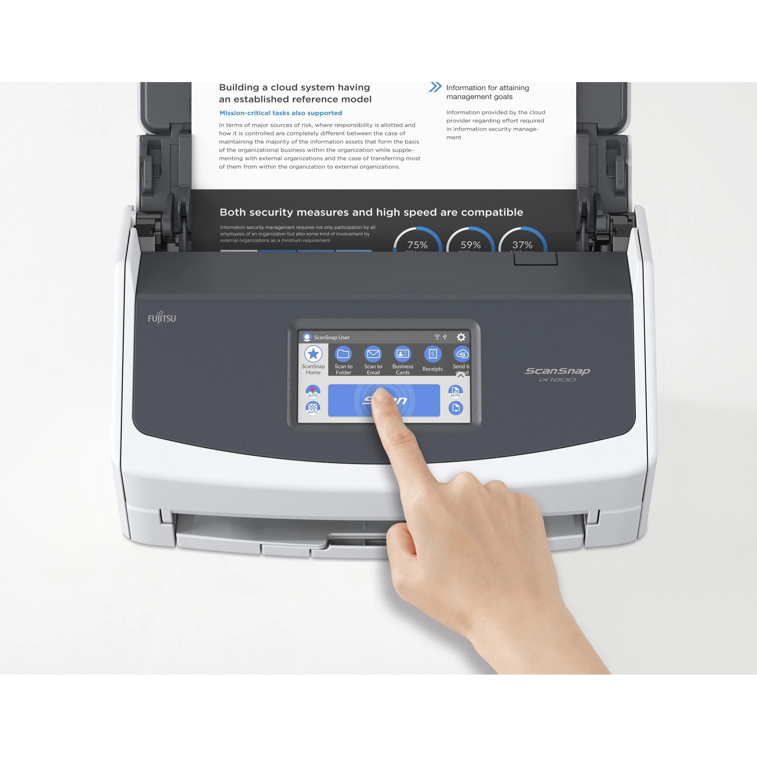 Skeneris FUJITSU ScanSnap iX1600 40ppm/80ipm A4 Duplex