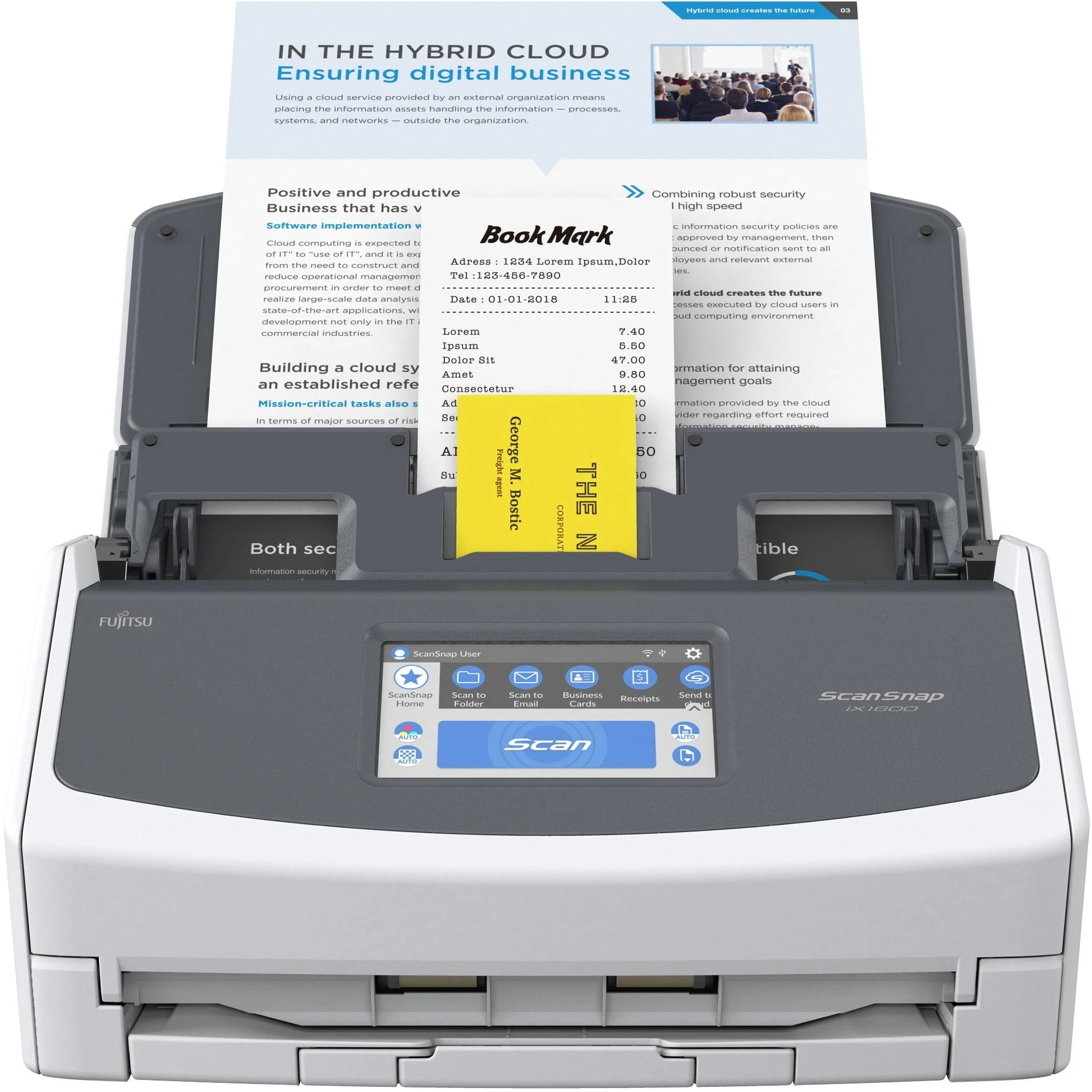 Skeneris FUJITSU ScanSnap iX1600 40ppm/80ipm A4 Duplex