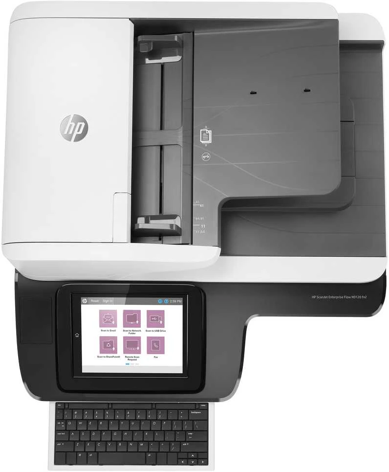 Skeneris Hewlett Packard (HP) „HP ScanJet Enterprise Flow N9120 fn2“ skaitytuvas / dokumentų darbo stotis – A3 spalvinis 600 dpi, plokščiasis / lapų tiektuvas, automatinis dokumentų tiektuvas, automatinis dvipusis skenavimas, OCR / nuskaitymas į tekstą, 120 psl./min., 20 000 puslapių per dieną