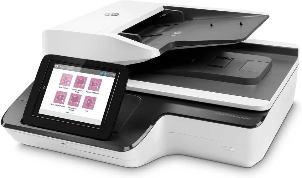 Skeneris Hewlett Packard (HP) „HP ScanJet Enterprise Flow N9120 fn2“ skaitytuvas / dokumentų darbo stotis – A3 spalvinis 600 dpi, plokščiasis / lapų tiektuvas, automatinis dokumentų tiektuvas, automatinis dvipusis skenavimas, OCR / nuskaitymas į tekstą, 120 psl./min., 20 000 puslapių per dieną