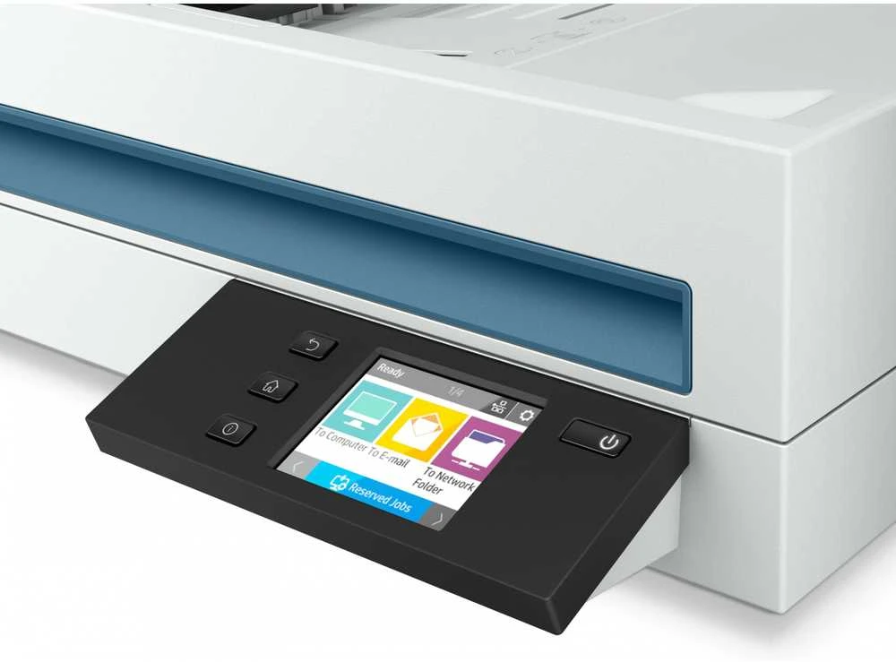 Skeneris Hewlett Packard (HP) „HP ScanJet Pro N4600 fnw1“ skaitytuvas – A4 spalvotas 600 dpi, plokščias nuskaitymas, automatinis dokumentų tiektuvas, automatinis dvipusis, OCR / nuskaitymas į tekstą, 40 ppm, 10 000 puslapių per dieną