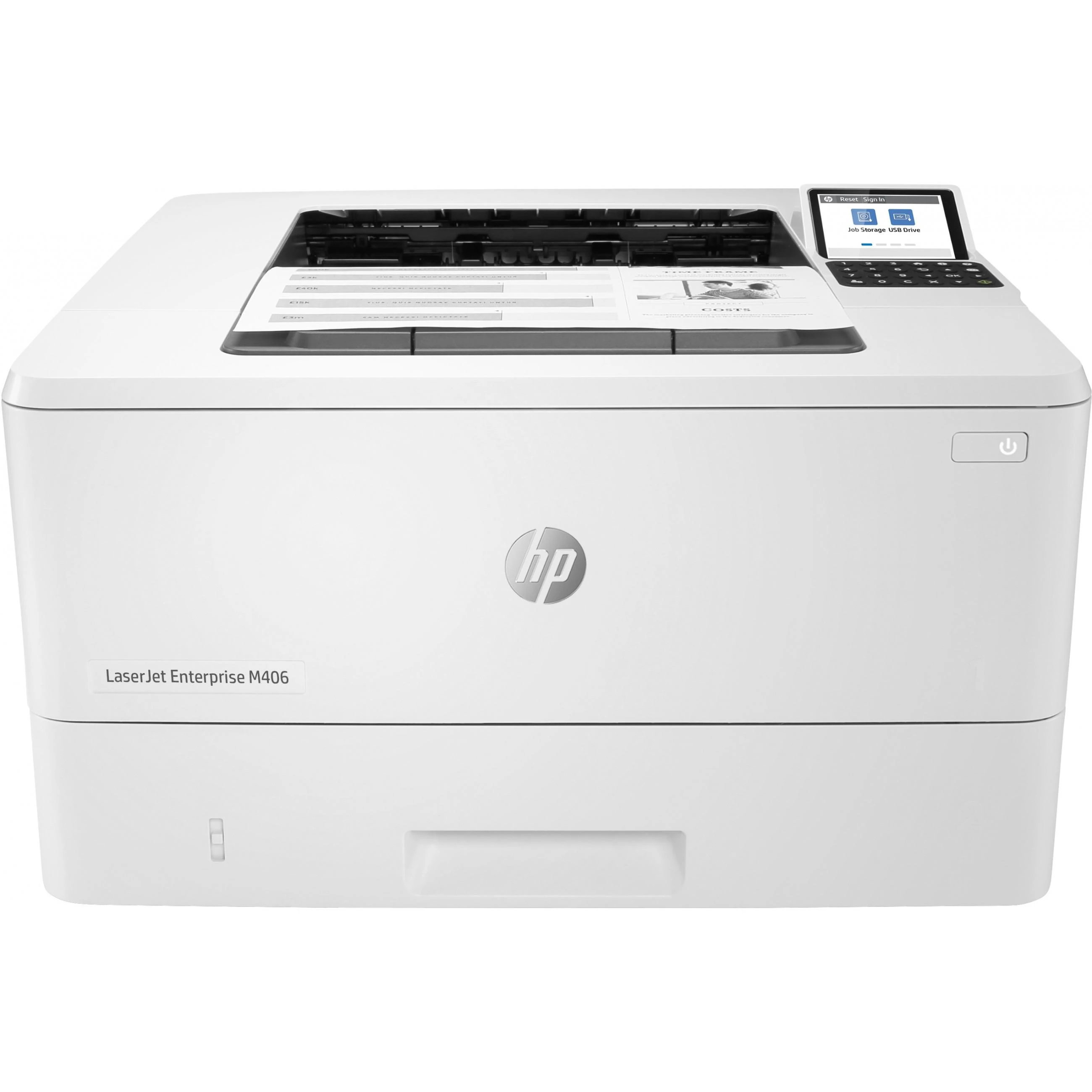 Hewlett Packard (HP) HP LaserJet Enterprise M406dn Spausdintuvas - A4 Mono lazerinis, Print, Auto-Duplex, LAN, 38ppm, 900-4800 pages per month