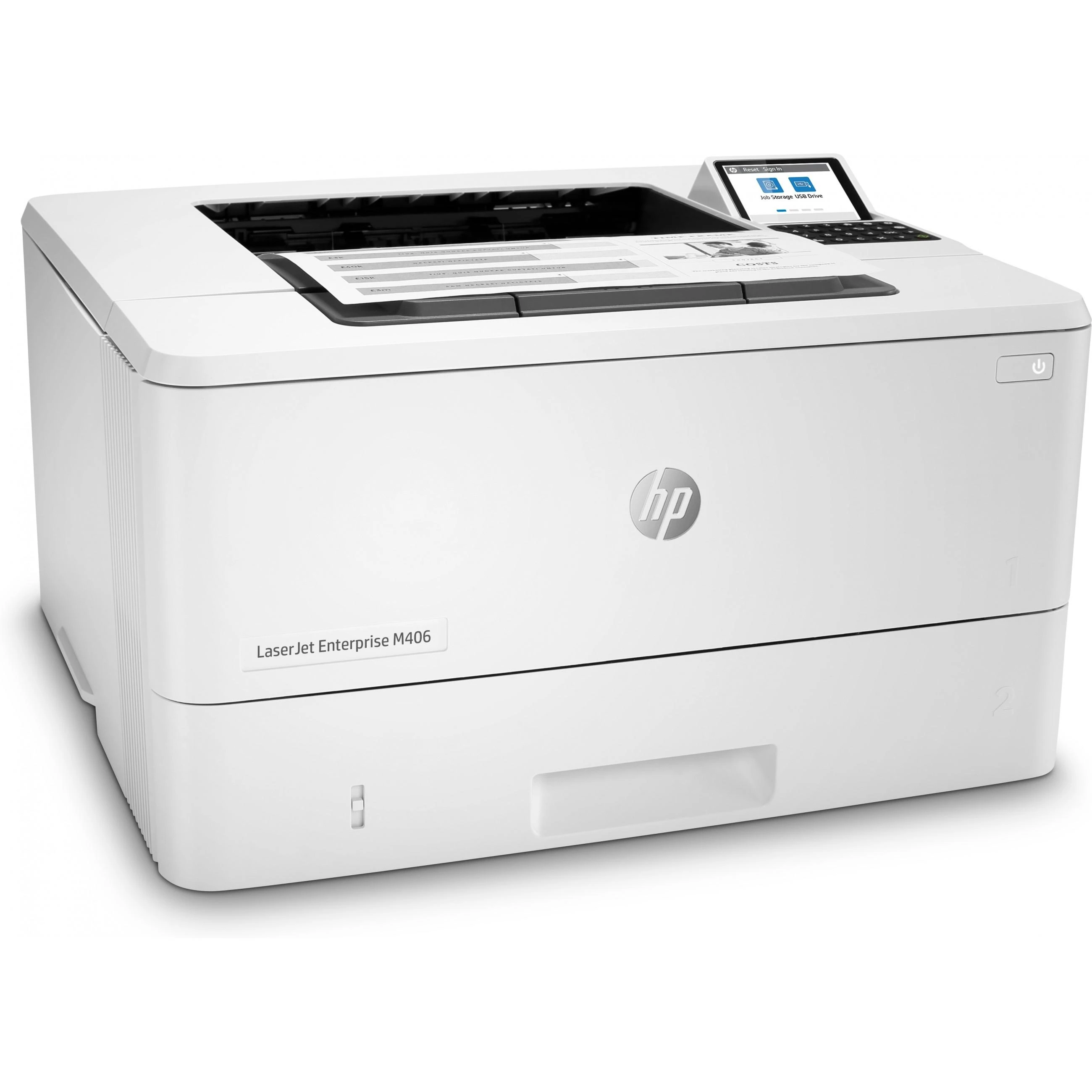Hewlett Packard (HP) HP LaserJet Enterprise M406dn Spausdintuvas - A4 Mono lazerinis, Print, Auto-Duplex, LAN, 38ppm, 900-4800 pages per month