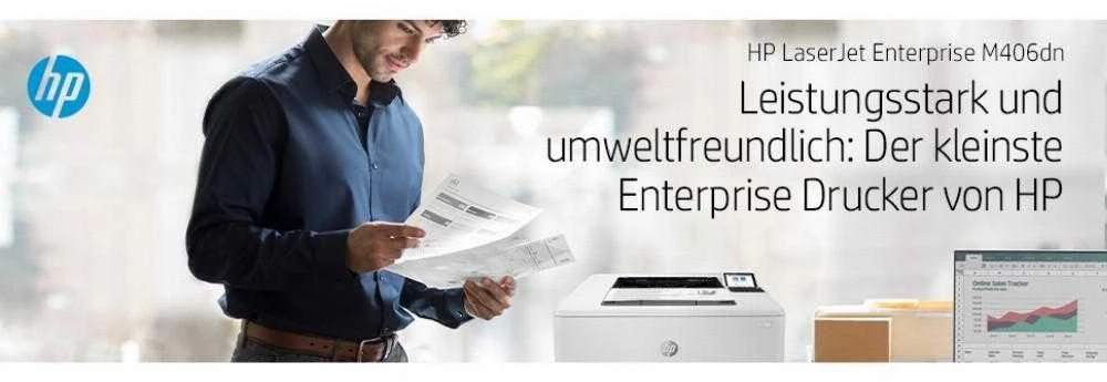 Hewlett Packard (HP) HP LaserJet Enterprise M406dn Spausdintuvas - A4 Mono lazerinis, Print, Auto-Duplex, LAN, 38ppm, 900-4800 pages per month