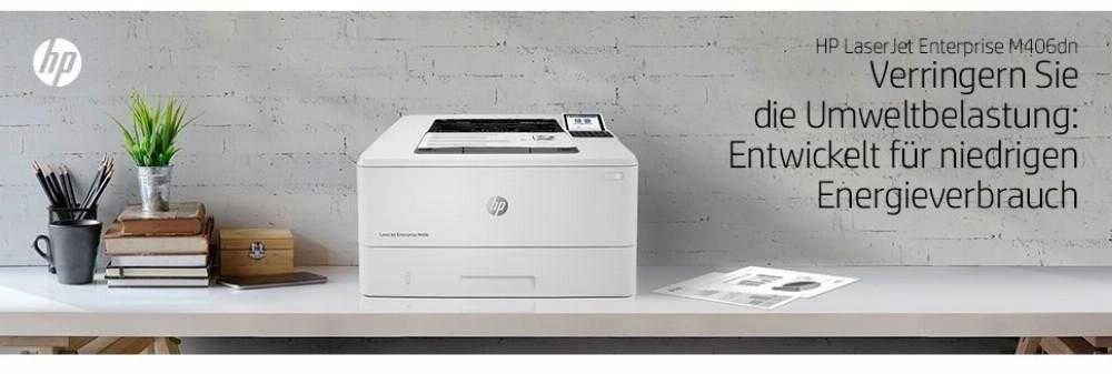 Hewlett Packard (HP) HP LaserJet Enterprise M406dn Spausdintuvas - A4 Mono lazerinis, Print, Auto-Duplex, LAN, 38ppm, 900-4800 pages per month