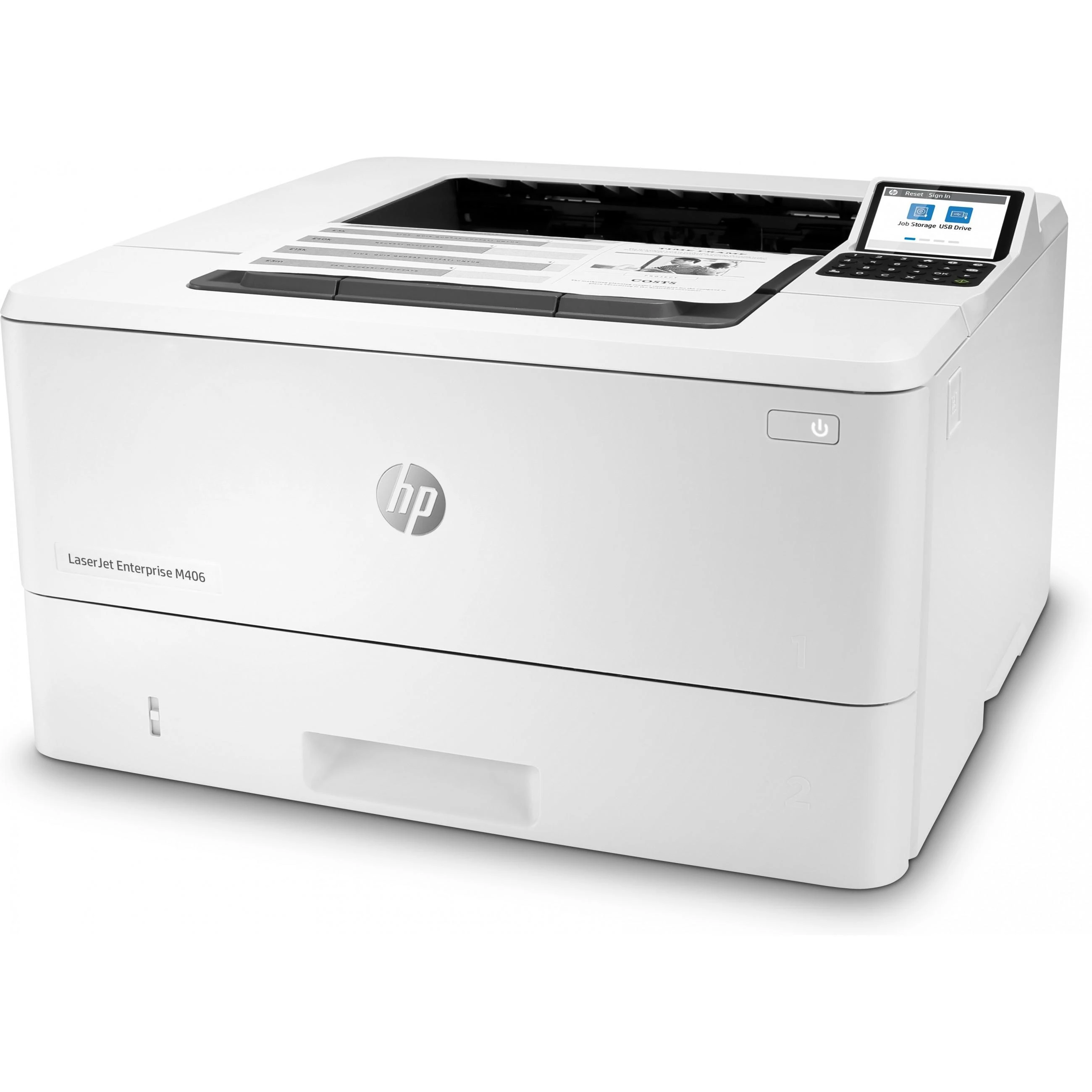 Hewlett Packard (HP) HP LaserJet Enterprise M406dn Spausdintuvas - A4 Mono lazerinis, Print, Auto-Duplex, LAN, 38ppm, 900-4800 pages per month