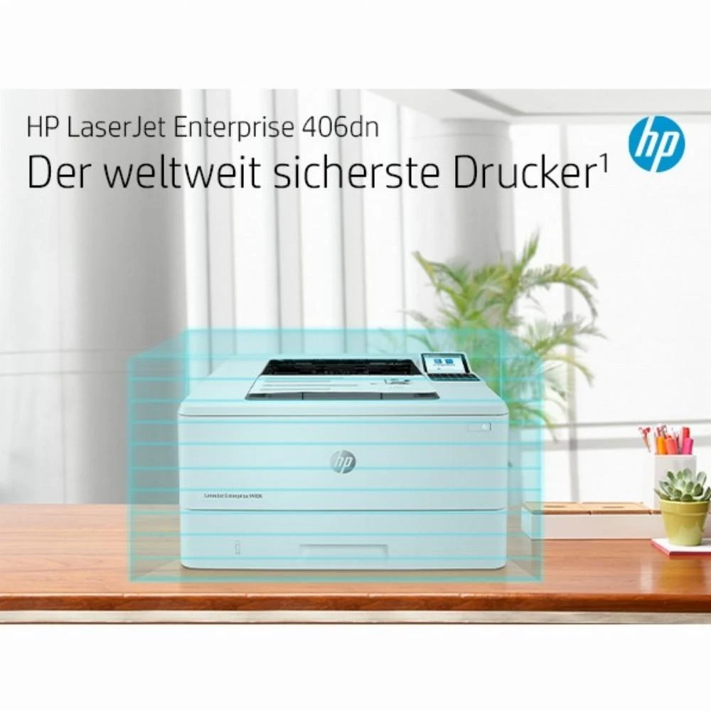 Hewlett Packard (HP) HP LaserJet Enterprise M406dn Spausdintuvas - A4 Mono lazerinis, Print, Auto-Duplex, LAN, 38ppm, 900-4800 pages per month