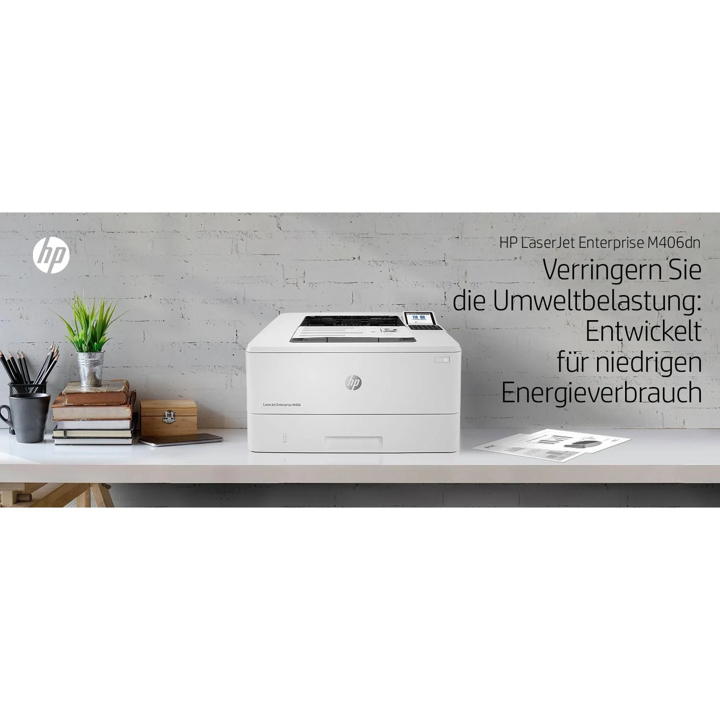 Hewlett Packard (HP) HP LaserJet Enterprise M406dn Spausdintuvas - A4 Mono lazerinis, Print, Auto-Duplex, LAN, 38ppm, 900-4800 pages per month