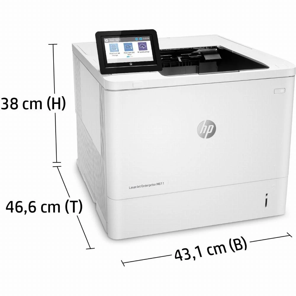 Hewlett Packard (HP) HP LaserJet Enterprise M611dn Spausdintuvas Mono Duplex lazerinis A4 1200x1200dpi 61 psl./min. 650 lapų USB LAN