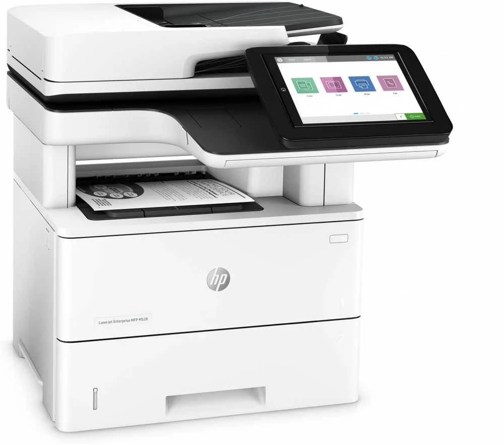 Hewlett Packard (HP) HP LaserJet Enterprise MFP M528dn AIO All-in-One Spausdintuvas - A4 Mono lazerinis, Spausdinimas/Kopijavimas/Dual-Side Scan/Faksas pasirinktinai, Automatinis dokumentų tiektuvas, Auto-Duplex, LAN, 43ppm, 2000-7500 pages per mėnesį (pakeičia M527dn)