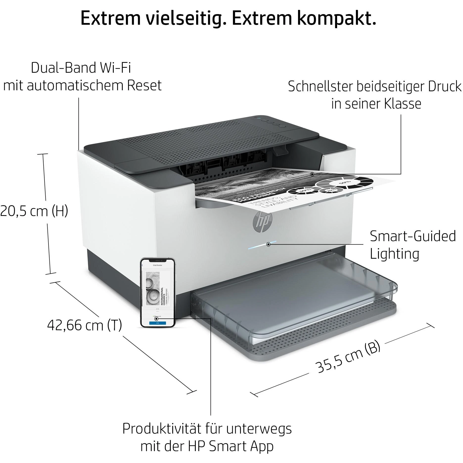 Hewlett Packard (HP) HP LaserJet Pro M209dw Spausdintuvas - A4 Mono lazerinis, Print, Auto-Duplex, LAN, WiFi, 29ppm, 200-2000 pages per month (replaces M102w, M209dwe)