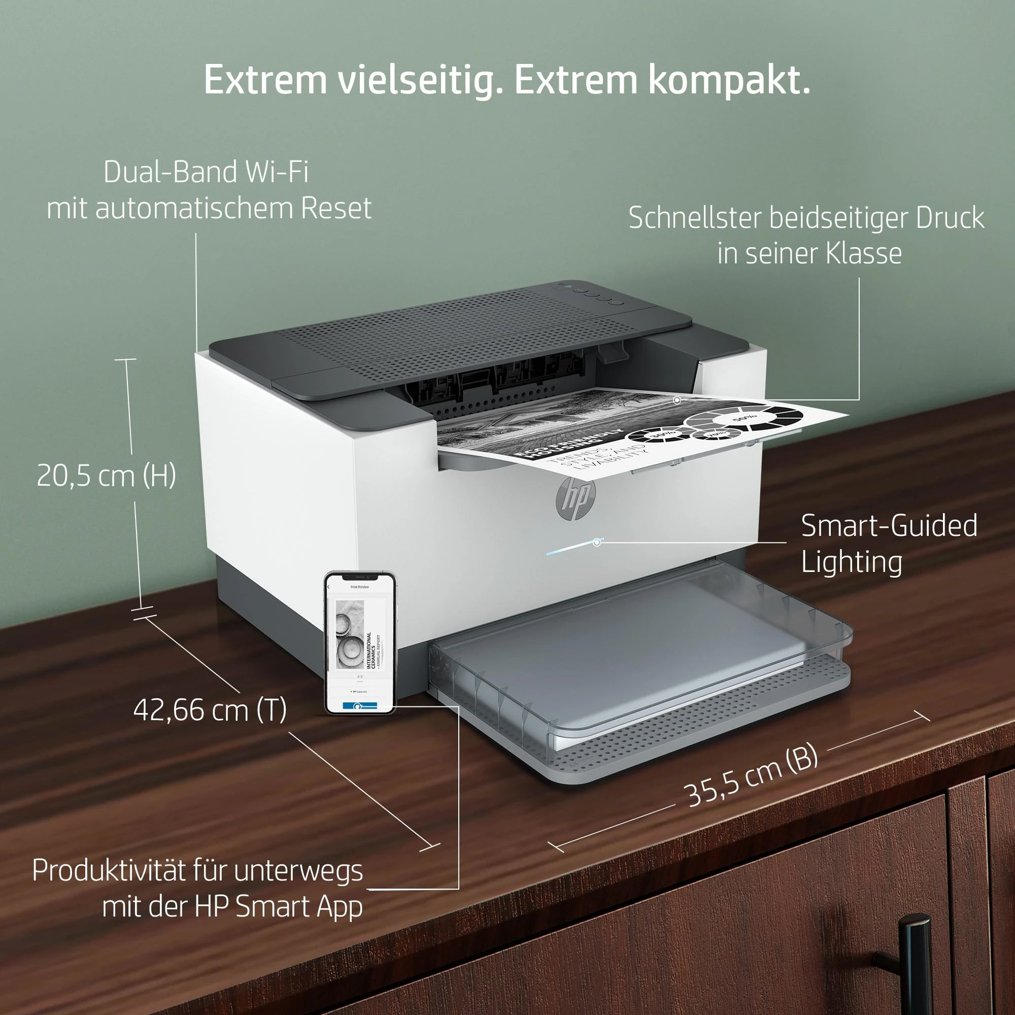Hewlett Packard (HP) HP LaserJet Pro M209dw Spausdintuvas - A4 Mono lazerinis, Print, Auto-Duplex, LAN, WiFi, 29ppm, 200-2000 pages per month (replaces M102w, M209dwe)