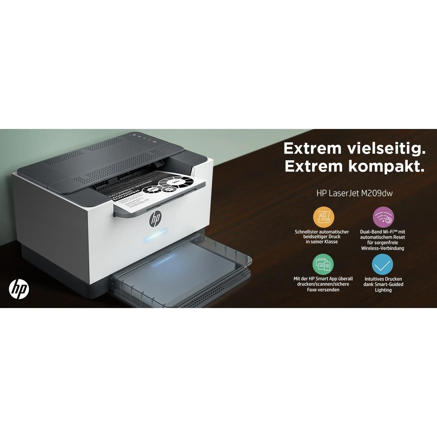 Hewlett Packard (HP) HP LaserJet Pro M209dw Spausdintuvas - A4 Mono lazerinis, Print, Auto-Duplex, LAN, WiFi, 29ppm, 200-2000 pages per month (replaces M102w, M209dwe)