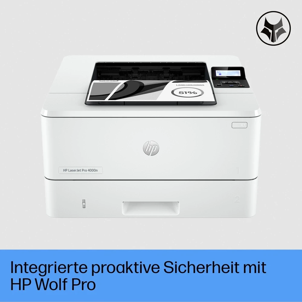 Hewlett Packard (HP) HP LaserJet Pro 4002dn Spausdintuvas - A4 Mono lazerinis, Spausdinti, Automatinis dokumentų tiektuvas, Auto-Duplex, LAN, 40ppm, 750-4000 puslapių per mėnesį (pakeičia M404dn)