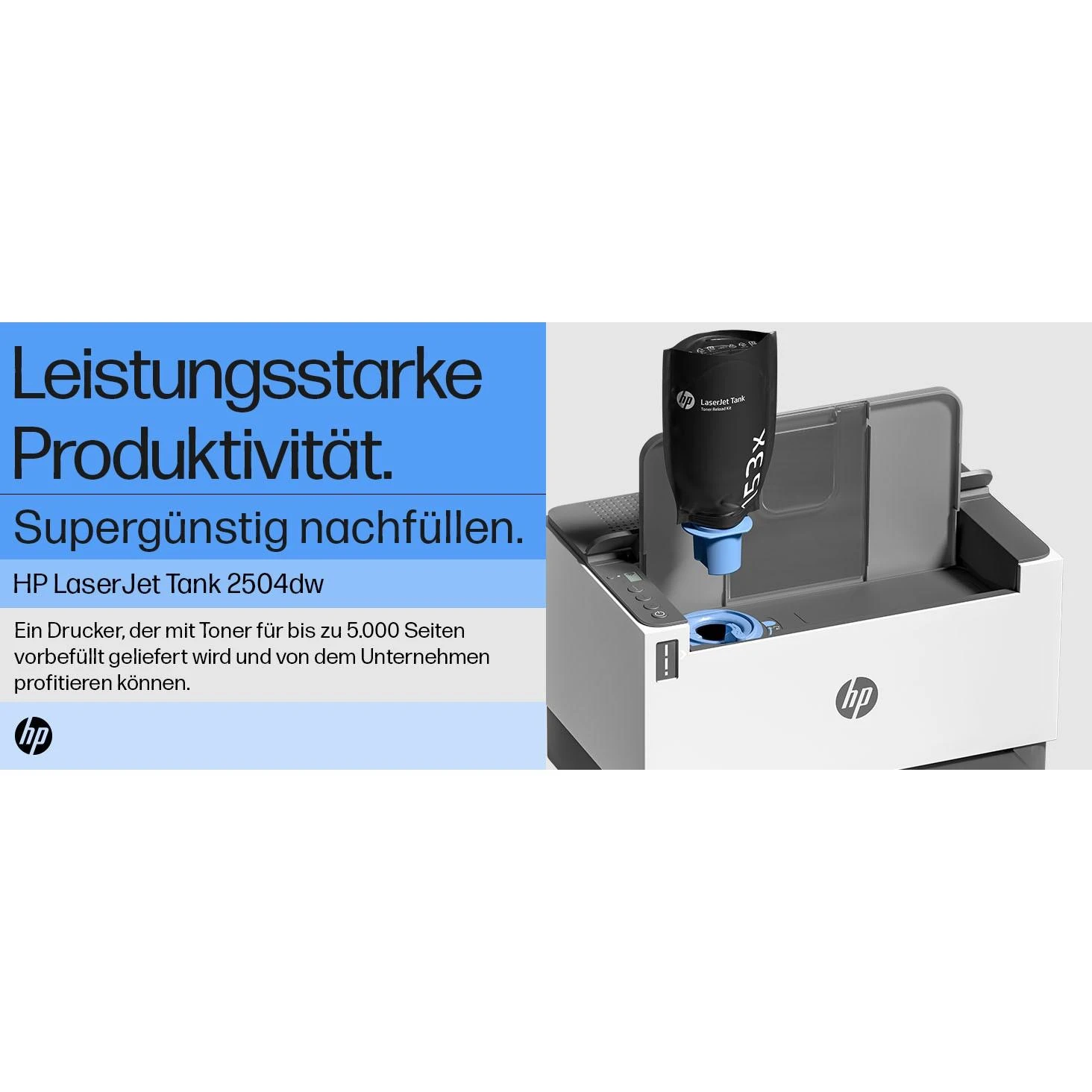 Hewlett Packard (HP) HP LaserJet Tank 2504dw Spausdintuvas - A4 Mono lazerinis, Print, Auto-Duplex, LAN, WiFi, 23ppm, 250-2500 pages per month (replaces Neverstop)