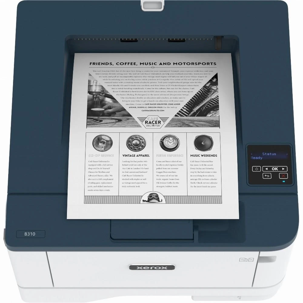 Xerox B310DNI A4 nespalvotas spausdintuvas, 40 psl./min., dvipusis spausdinimas, tinklo ryšys, belaidis internetas, USB, 250 lapų popieriaus dėklas