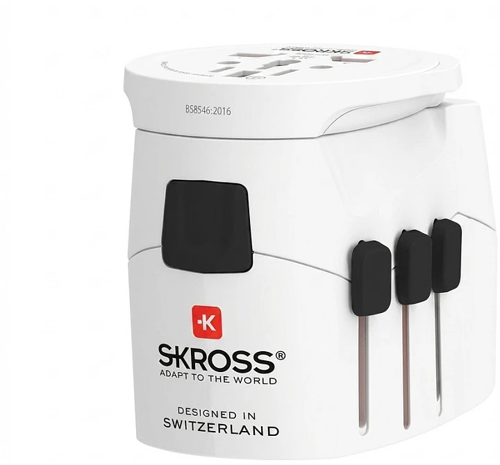 Skross Skross PRO Light Travel Adapteris – Universal – Baltas – 2 and 3 Pole Devices