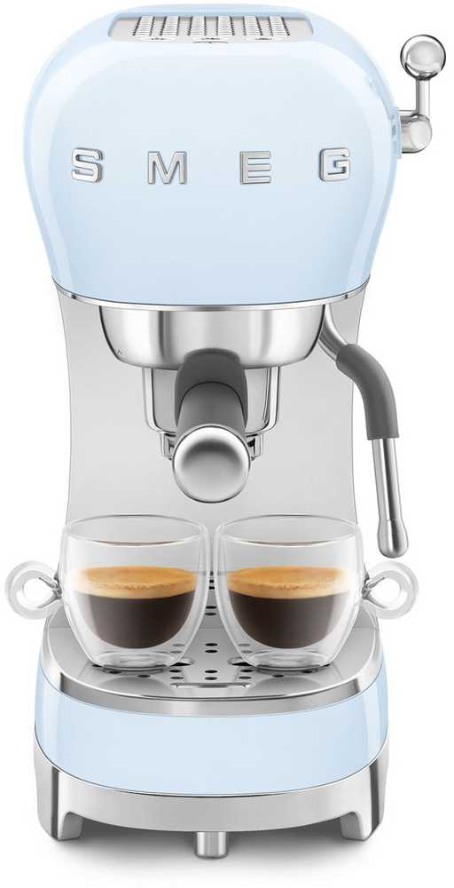 Kavos Aparatas - SMEG ECF02PBEU 15-Bar Pusiau automatinis Espresso Aparatas 1.1L Vandens Bakas Mėlynas
